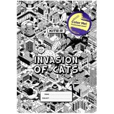 Обложка-раскраска для книг Kite Invasion K22-310-02, А4+, PVC