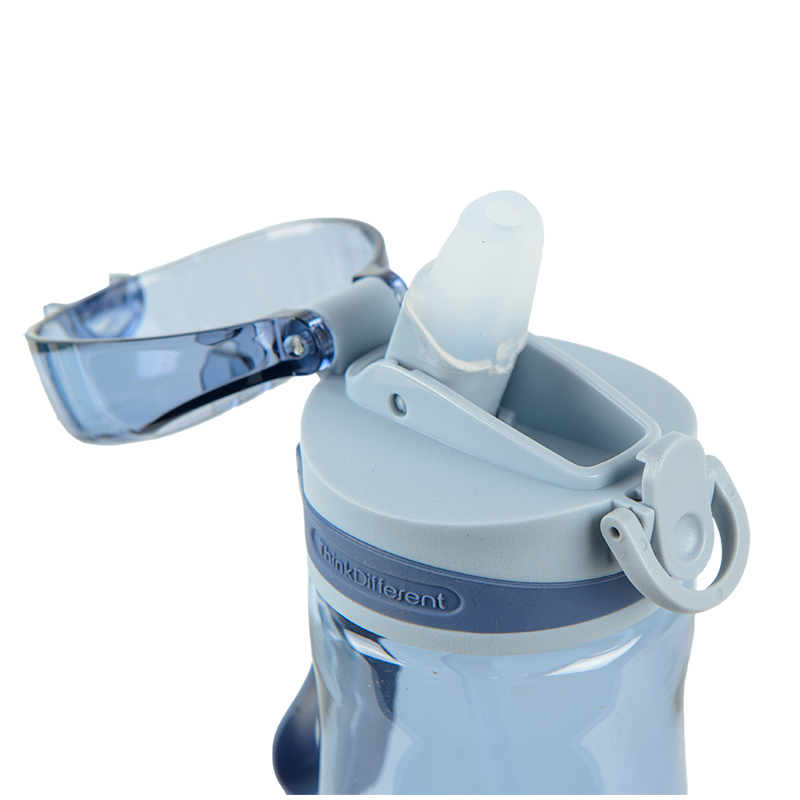 Бутылочка для воды с трубочкой Kite K22-419-02, 600 мл, голубая