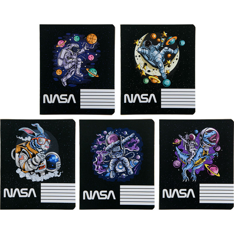 Тетрадь школьная Kite NASA NS22-236, 18 листов, клетка