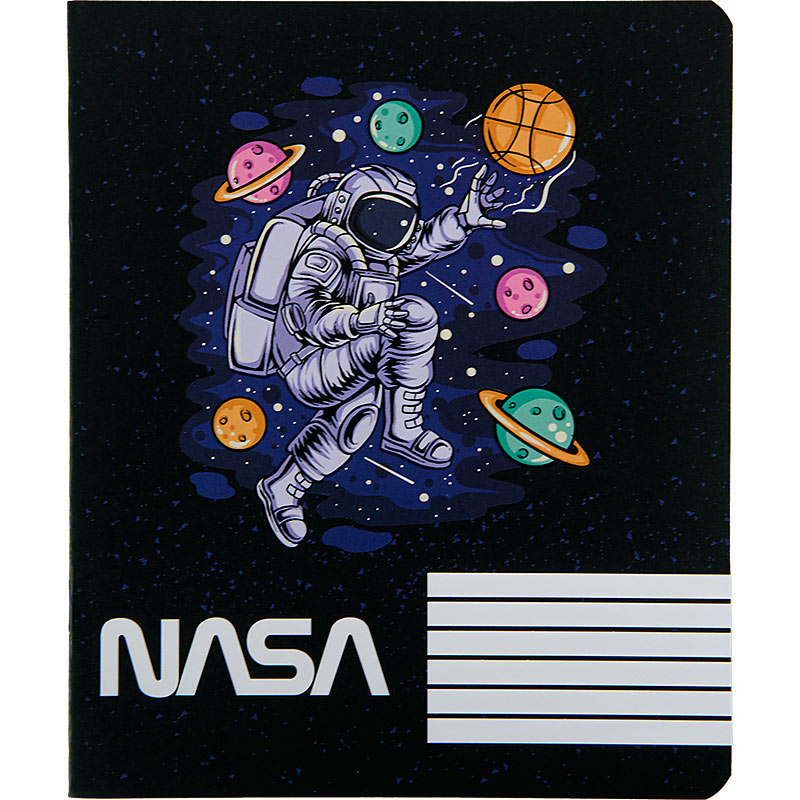 Тетрадь школьная Kite NASA NS22-236, 18 листов, клетка