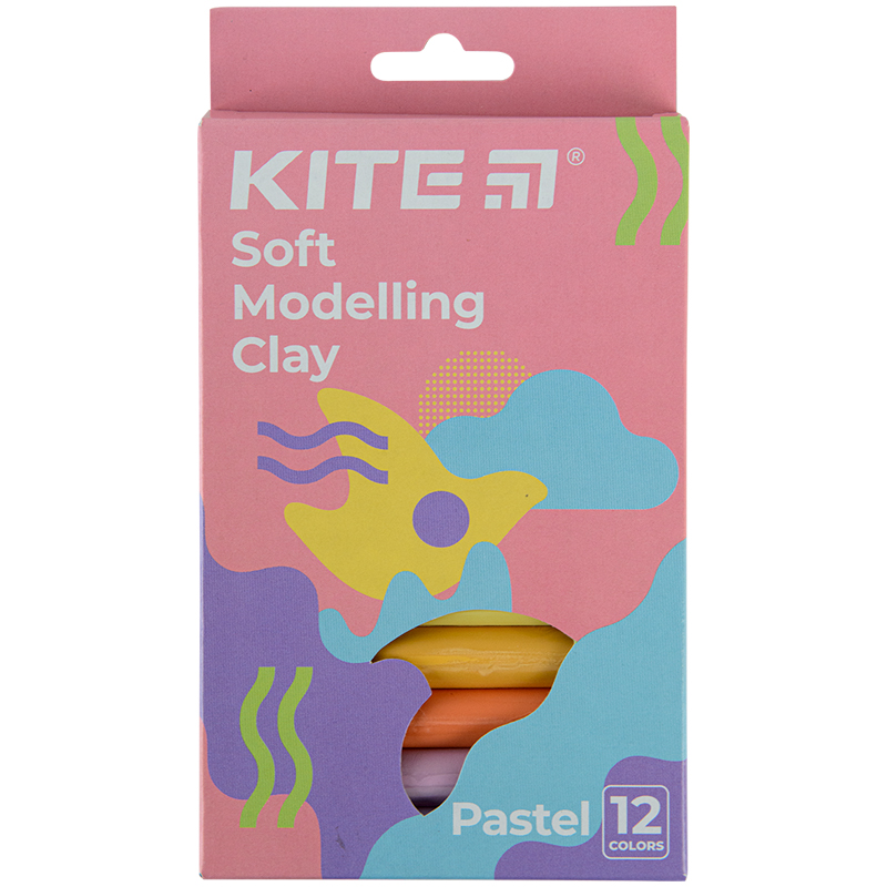 Пластилін восковий Kite Fantasy Pastel K22-086-2P, 12 кольорів, 200 г