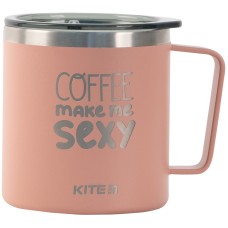 Термокружка Kite K22-379-03-2, 400 мл, пудра Coffee makes me sexy