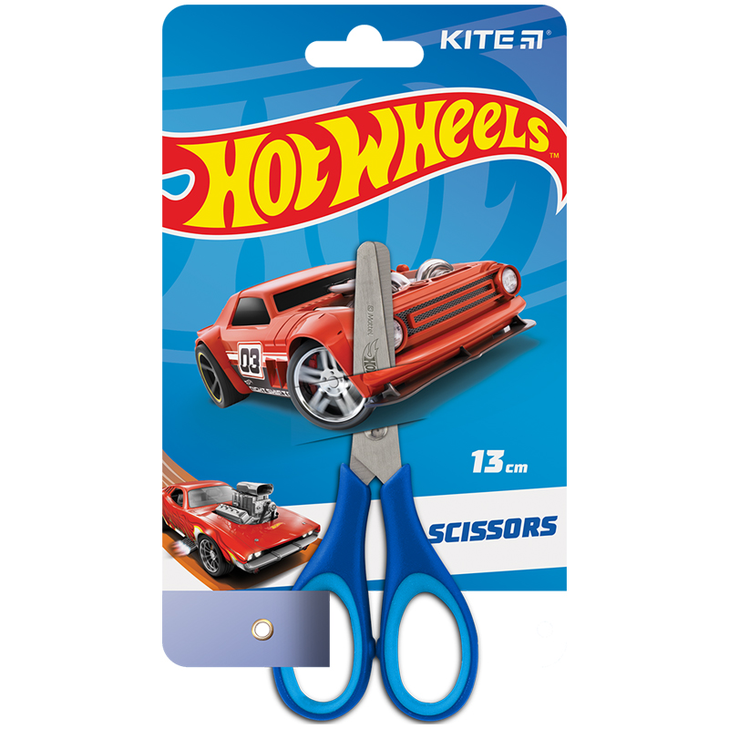 Ножиці дитячі з гумовими вставками Kite Hot Wheels HW23-123, 13 см
