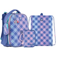 Шкільний набір Kite Purple Chequer SET_K24-531M-2 (рюкзак, пенал, сумка)