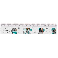 Линейка пластиковая Kite Dogs K24-090-1, 15 см 