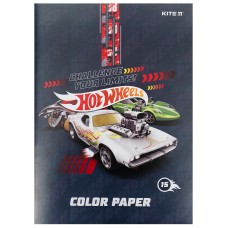 Бумага цветная двусторонняя Kite Hot Wheels HW21-250