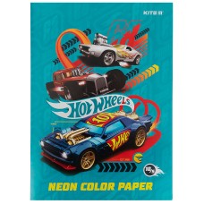 Бумага цветная неоновая Kite Hot Wheels HW21-252