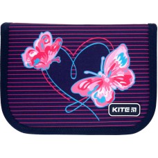 Пенал без наполнения Kite Education Butterflies K21-622-3, 1 отделение, 2 отворота