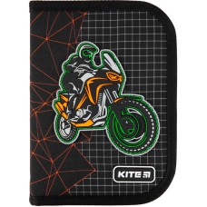 Пенал без наповнення Kite Education Motocross K21-622-2, 1 відділення, 2 відвороти